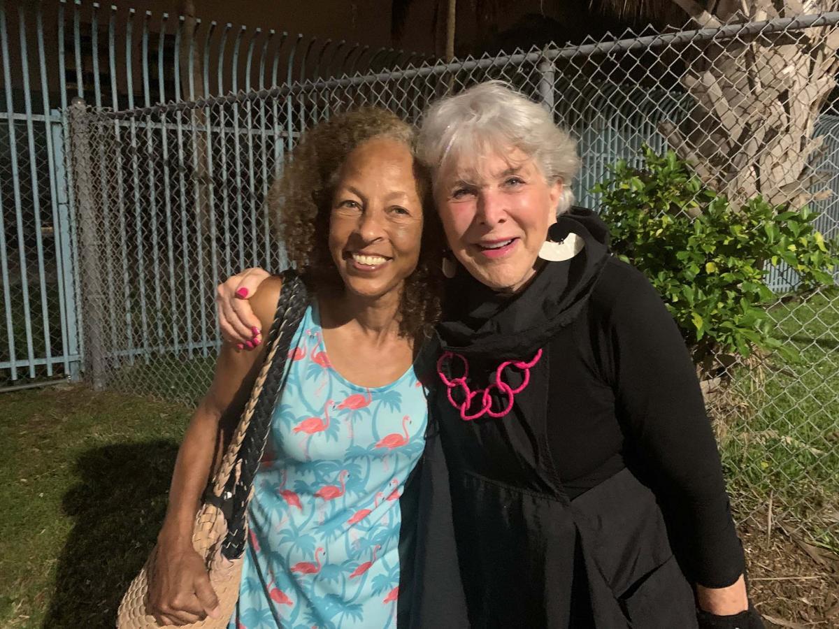 Jane Fox Johnson and Karen Kalish from the Class of 1990 reunited in Miami Beach